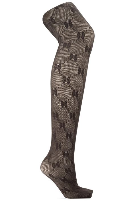 collant tipo gucci|GG knit tights in black and silver .